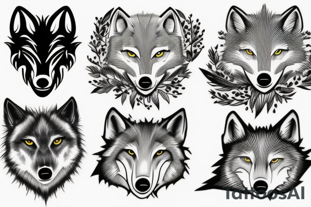 Arctic wolf scary tattoo idea
