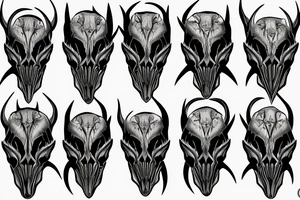 dall sheep skull shape made out of folding knives tattoo idea