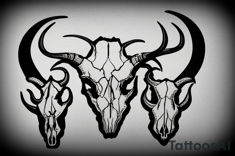 dall sheep skull with horns the shape of the letter G tattoo idea