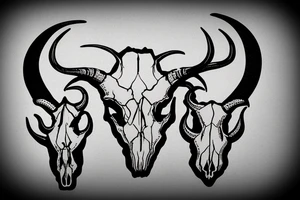 dall sheep skull with horns the shape of the letter G tattoo idea