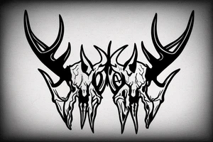 dall sheep skull with horns the shape of the letter G tattoo idea