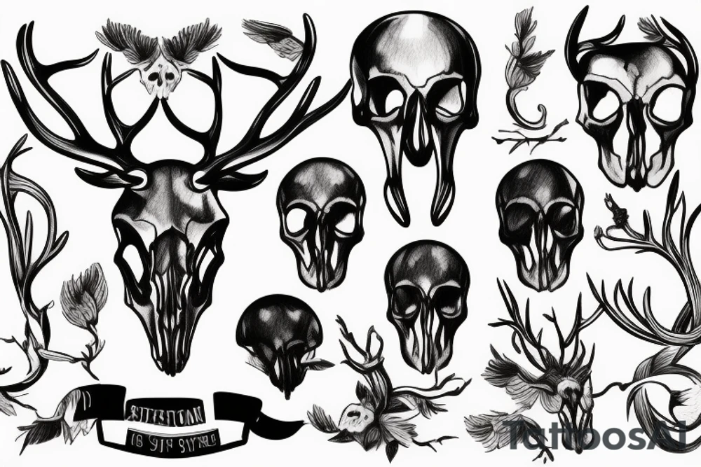 caribou skull tattoo idea