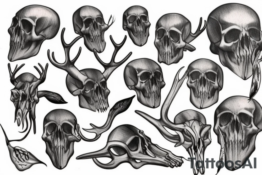 caribou skull tattoo idea