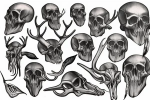caribou skull tattoo idea