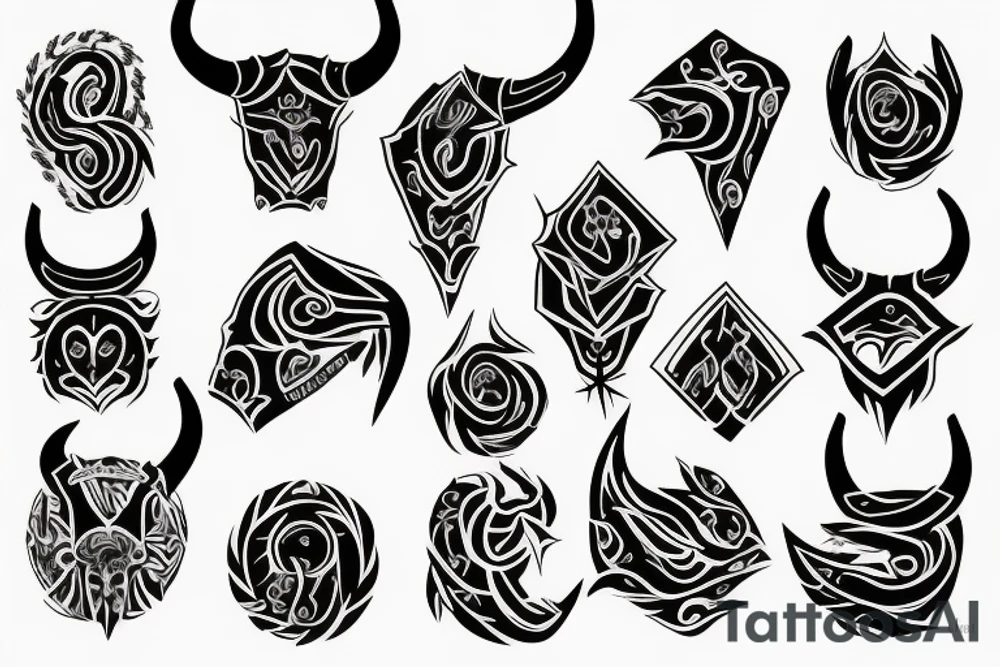 horns the shape of G tattoo idea