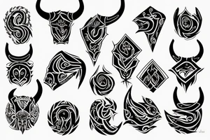 horns the shape of G tattoo idea
