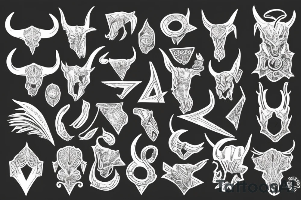 horns the shape of G tattoo idea