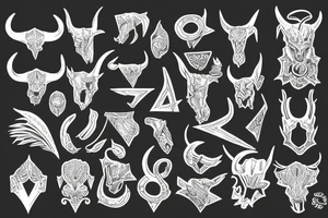 horns the shape of G tattoo idea