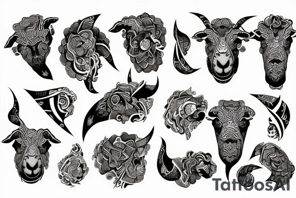 sheep horns the shape of G tattoo idea