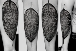 brain lobes pouring out of a waterfall tattoo idea