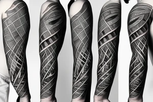 brain lobes arm sleeve tattoo idea