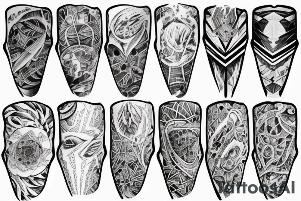 brain lobes arm sleeve tattoo idea