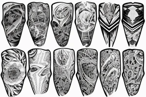brain lobes arm sleeve tattoo idea