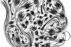 brain lobes pattern tattoo idea