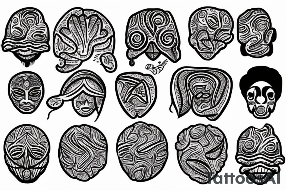 brain lobes pattern tattoo idea