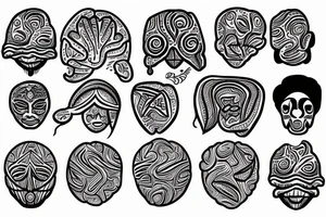 brain lobes pattern tattoo idea