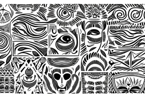 brain lobes pattern tattoo idea