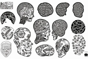 brain lobes pattern tattoo idea