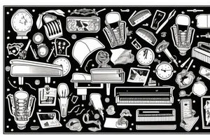 Only the keyboard of a piano tattoo idea