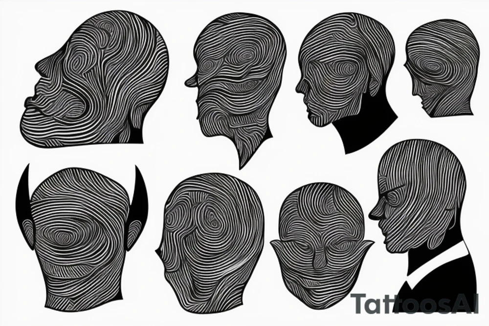 one line tatoo human in suit,head - rose tattoo idea