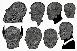 one line tatoo human in suit,head - rose tattoo idea