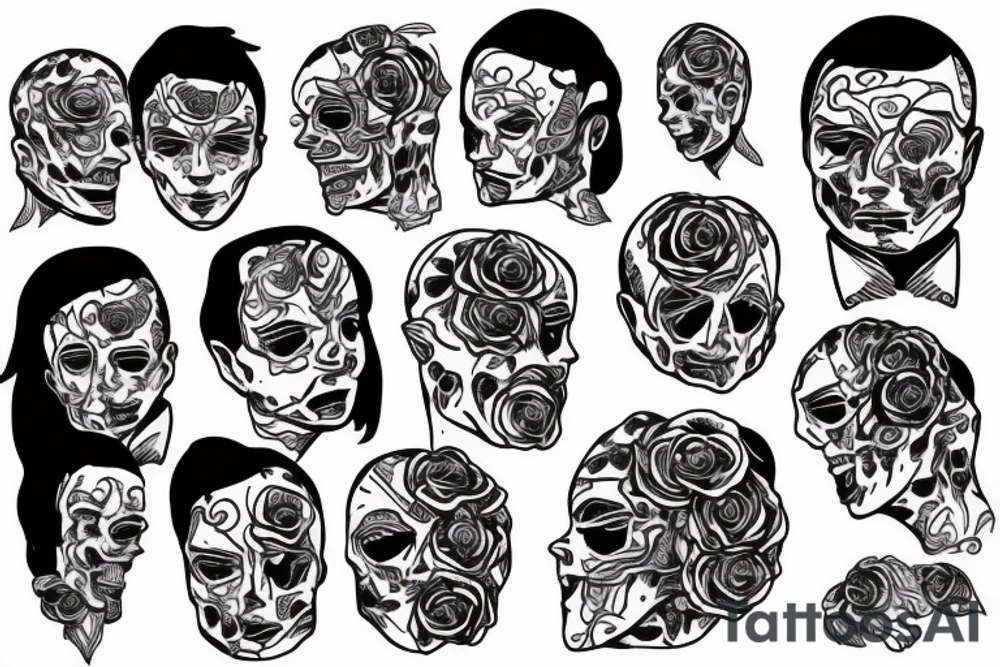 human in suit,head - rose tattoo idea