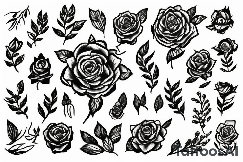 human in suit,a flower instead of a head tattoo idea