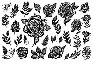 human in suit,a flower instead of a head tattoo idea