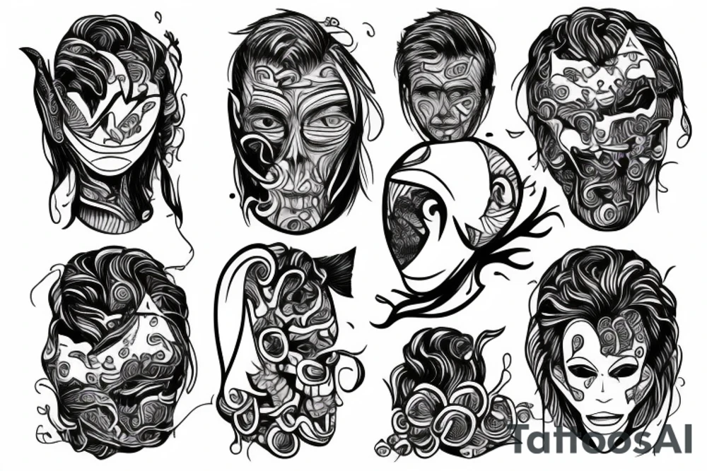 human in suit tattoo idea