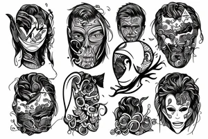 human in suit tattoo idea