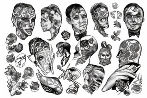 human in suit tattoo idea
