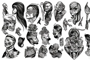 human in suit tattoo idea