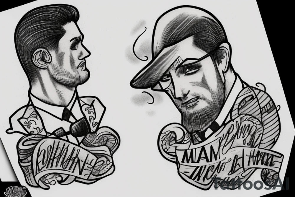 a man in a suit tattoo idea