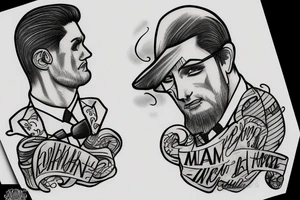 a man in a suit tattoo idea