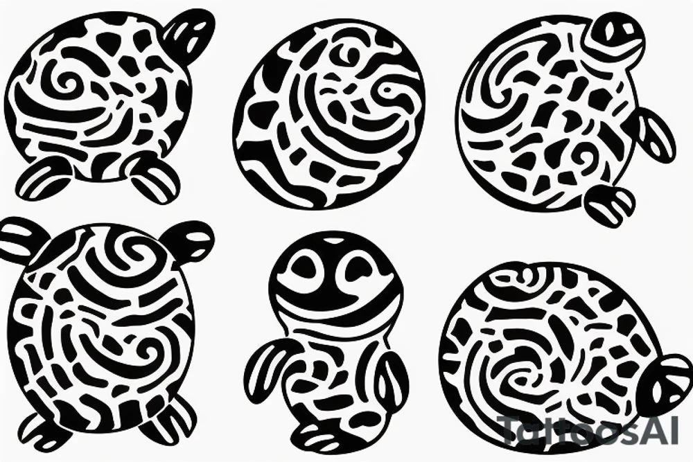 Two baby box turtles tattoo idea