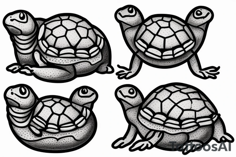 Two baby box turtles tattoo idea