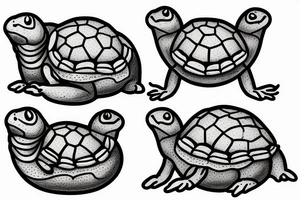 Two baby box turtles tattoo idea