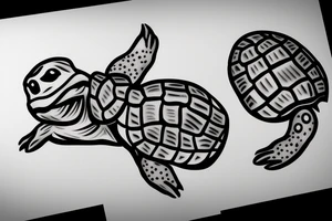 Two baby box turtles tattoo idea
