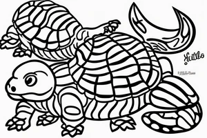 Multiple baby box turtles tattoo idea