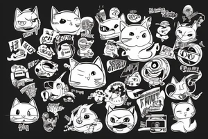 Funny cars with funny stuff tattoo idea