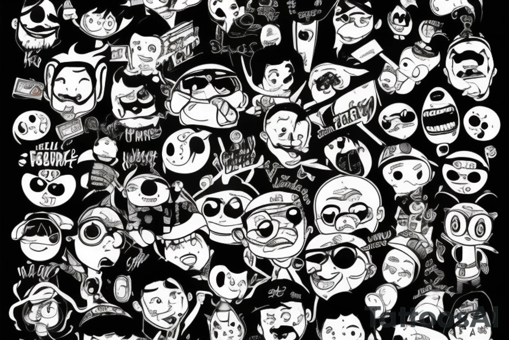 Funny cars with funny stuff tattoo idea