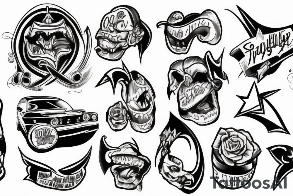Funny cars tattoo idea