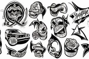Funny cars tattoo idea