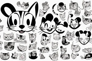 Funny cats tattoo idea