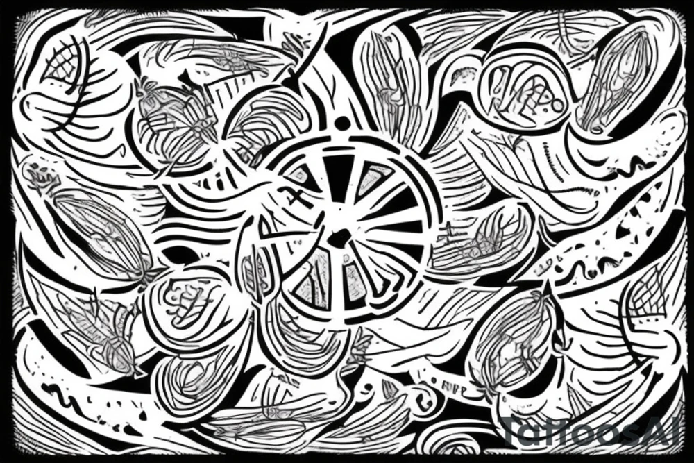 The word 'Serendipity' made out of the dotted trail left by bees tattoo idea