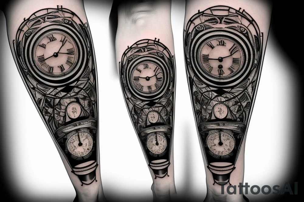 Grandfather clock tattoo idea