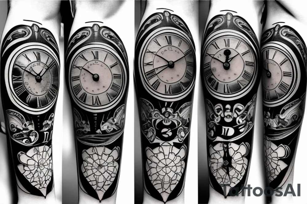 Grandfather clock tattoo idea