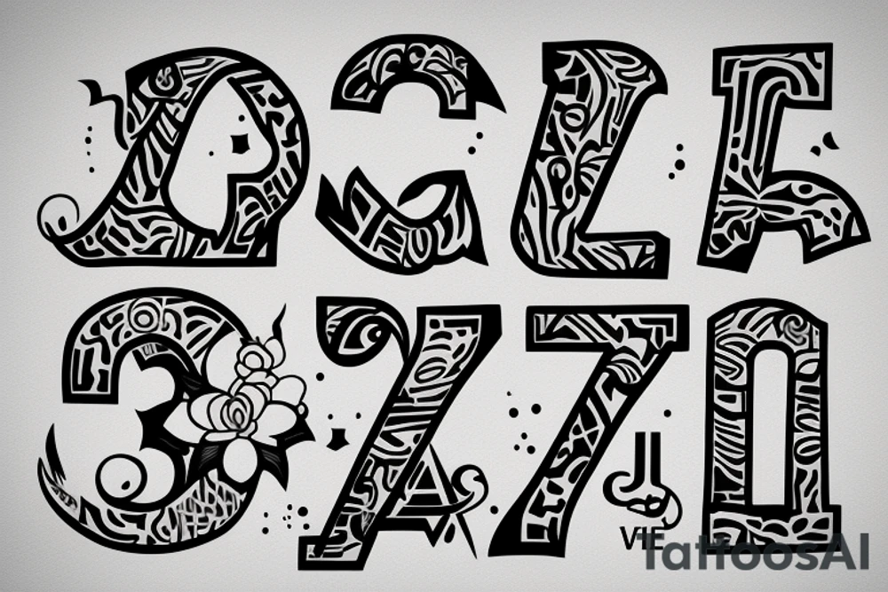 A mix with the letters „J“ and „L“ tattoo idea