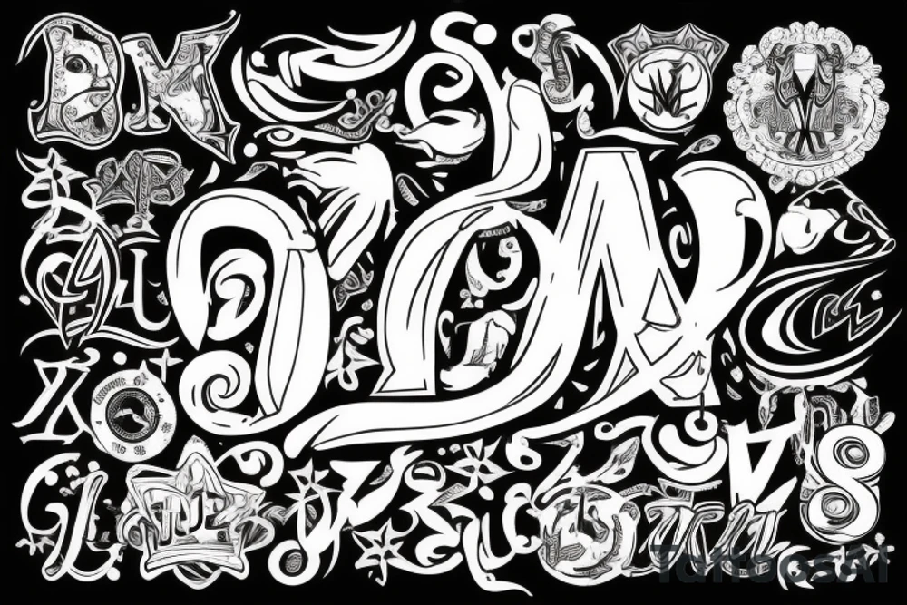 A mix with the letters „J“ and „L“ tattoo idea