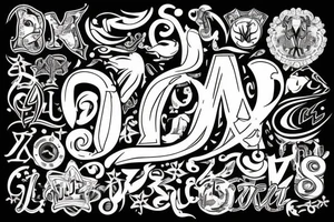 A mix with the letters „J“ and „L“ tattoo idea